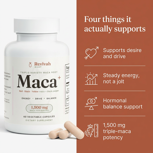 What Maca+ supports — desire and drive, steady energy, hormonal balance